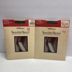 Vtg Worthington Sensible Sheers Super Shaper Pantihose Taupe Average 2 Pairs